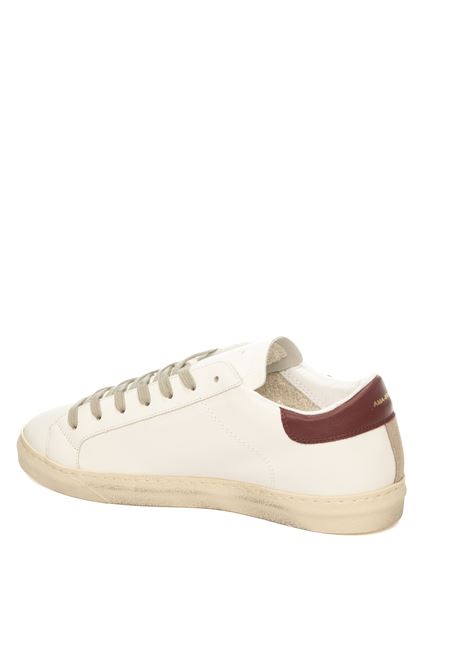 white/beige/burgundy leather sneaker AMA BRAND DELUXE | 2921SNK-BORD/BIA